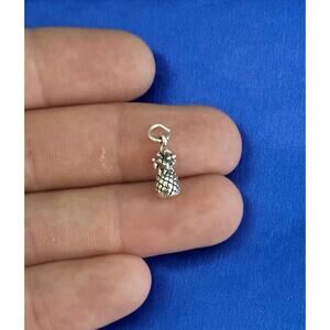 Sterling Silver Oxidized Pineapple Charm